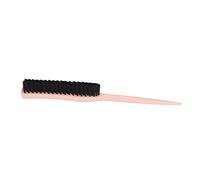 ANGGREK 3 Row Nylon Hair Teasing Brush, Ergonomic Handle, Volumizing Rat Tail Comb for All Hair Types (Pink)