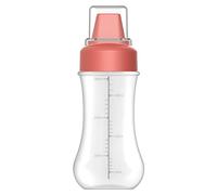 ANGGREK 350ml Kitchen Dispenser Bottle, Squeeze Bottle with 5 Holes Control the Amount, Flexibly Squeeze Out the Sauce, Convenient Identifying Labels, Dust Cover, Easy to (Red)