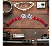 ANGGREK Bicycle Handlebar Extension Handle Bar Extenders for Bicycles Ends Grips Extender Upright End Bike Mountain Extensions Riser Accessories with Light Straight Cushion Horn Long (Red)