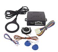 ANGGREK Car Alarm Engine Push Start Stop Button RFID Keyless Entry System with Push Button Engine Start Automatic Host Lock Immobilizer Anti Theft for Universal Vehicles
