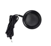 ANGGREK CB Radio Speaker, 1W External 3.5mm Plug ABS Round Design | 1.48m Cable Adhesive Mount, Fits Ham FT Series Radios, Clear Audio Booster, Compact Vehicle PA Speaker