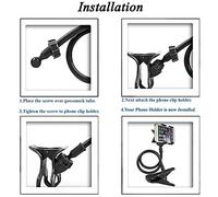 ANGGREK Cell Phone Stand Phone Holder Webcam Stand Adjustable Gooseneck Mount with Universal 1/4 Inch Screws for Webcam C922 C930e (Black)