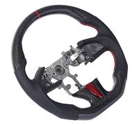 ANGGREK Custom Carbon Fiber Steering Wheel Perforated Leather Flat Bottom Racing Design for Q50 2014-2016 with Enhanced Grip and Legroom