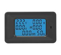 ANGGREK Digital Power Monitor Meter, 6 in 1 AC Voltage Current KWH Meter with Backlight for Home Industrial Use 20A 50 60Hz