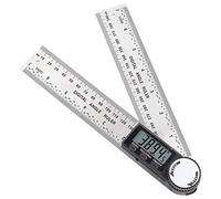 ANGGREK Digital Protractor Ruler Stainless Steel Angle Finder with Locking Knob and LCD Display for Woodworking Construction Measurements 0-360° 10-390mm