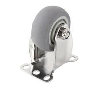ANGGREK Directional Caster 3 Inch 304 Stainless Steel Heavy Duty Quiet TPR | Plate Mount Caster Wheel, 132 Lb Load Capacity, Rust Resistant Ball Bearing, for Cart Workbench Toolbox and Furniture