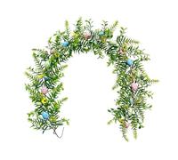 ANGGREK Easter Eggs Garland Easter Egg Wreath Eggs Flower Garland with Rattan Design for Home Decor Living Room Bedroom Porch (2)