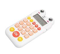 ANGGREK Educational Kids Calculator Math Learning Toy with LCD Screen & Voice Prompts for Children Easter Halloween Birthday Gifts (White)