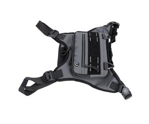ANGGREK Front Running Vest Bag, Adjustable Reflective Sports Chest Pack with Nylon, 14.96x10.25x1.18in Phone Holder for Running Cycling Hiking Outdoor Activities (Gray)