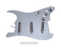 ANGGREK Guitar Pickguard Prewired 11 Hole SSS with Alnico 5 Pickups | Aluminum Alloy Scratch Plate, Complete Wired Assembly, for Squier SSS Modern Standard