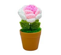 ANGGREK Hand Knitted Crochet Rose Potted Plant Artificial Woolen Flower Handmade Knitted Simulation Flower with Premium Materials for Home Decor Office (2)