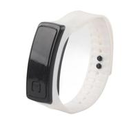 ANGGREK LED Digital Watch Electronic Wristwatch with 12-Hour Dial Auto-Off Screen Silicone Strap for Sport Night Running Casual Wear (White)