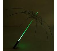 ANGGREK LED Umbrella, Colorful Lightsaber Umbrella with Flashlight Handle, Windproof and Lightweight Design for Rain and Sun, Ideal for All Ages (Transparent)