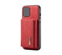 ANGGREK Magnetic Phone Case, Detachable Card Holder Wallet Stand Phone Case, Magnetic Tri Fold Wallet, Raised Camera Edge, Hands Free Viewing for Daily Commuting and Video Calls (IP15) Red