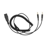 ANGGREK QD to 3.5mm Adapter Cable, Lightweight PVC Quick Disconnect Dual Headset Connection for Computers and Tablets