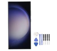 ANGGREK Screen Replacement for S23 5G, 6.8 Inch AMOLED Display Touchscreen Digitizer Assembly with Frame Repair Tools, for SM S918U SM S918A SM S918W US Version (Silver)