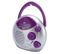 ANGGREK Shower Radio, Portable AM FM Battery Radio for Bathroom Use | IPX4 , Fireproof ABS Material, Hanging Hook, Clear Sound, Strong AM FM Reception