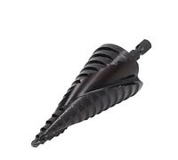 ANGGREK Step Drill Bit HSS Spiral Groove Hole Reamer Pagoda Hole Cutter Hex Shank Tool with Dual Flute Design for Metal Wood Plastic 3 Sided Shank Non-Slip Tip 118 Degree (15 Steps(4-32mm))