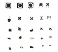 ANGGREK Tactile Push Button Switch 25 Values 12V 50mA Button Switch Assortment Kit Micro Momentary Tact Assortment Kit, Precision Mechanical Design, Sturdy and Long-Lasting, Diverse (250)