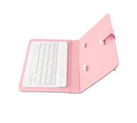 ANGGREK Universal Wireless Keyboard Case Foldable Stand Compatible with 4.5-6.8 Inch IOS Phones Detachable Magnetic Keyboard PU Leather Protective Cover (Pink)