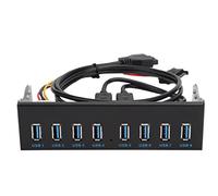 ANGGREK USB 3.0 Hub for PC, Front Panel Adapter with 8 Ports and Power Cable Extends USB 3.0 Ports From Motherboard 19Pin Header for Desktop Computer Mac