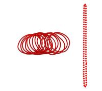 Angies Fashion® Neon Color Bangles Bracelet & Beads Necklace 1980s Fancy Dress (Red)