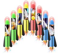 Anginne 8PCS Space Theme Foam Rockets Refill Pack for Kids, Rocket Toys for 3-12 Year Old Boys Outdoor Garden Game for Kids Suitable for All Rocket Launcher Sets