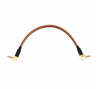 Angitu 3.5mm TRRS to TRRS Spring Coiled Cable for Split Mechanical Keyboard RODE Sc7 by VIDEOMIC GO Video Micro-Type Mics Audio Cord Angle Cables (90 to 90trrs 25CM 07+Carbon)