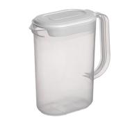 ANGIX 1.5L Fridge Door Jug with Handle | Plastic Pitcher Container with Lid and Pouring Spout, Versatile Transparent Spill Proof - Space Saving Fridge Liquid Storage Jug