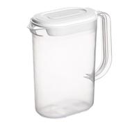ANGIX 1.5L Fridge Door Jug with Lid & Handle Plastic Pitcher Container with Pouring Spout, Versatile Transparent Spill Proof Space Saving Fridge Liquid Storage Drink Jug