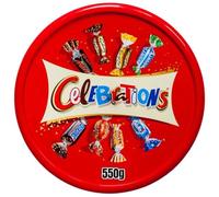 ANGIX 1 x Mars Celebrations Chocolate Tub 550g Christmas Assorted Chocolate Variety Pack - Includes Mars, Bounty, Milky Way & More - Sharing Tubs for Gifting & Festive Parties
