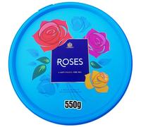 ANGIX 1 x Roses Chocolate Tub 550g Christmas Luxury Chocolate Variety Pack - Classic Roses Assorted Chocolates Sharing Tub for Festive Gifting, Hampers & Celebrations