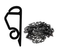 ANGIX 100 Gutter Hooks, Fascia Clips for Outdoor Lights, Durable Weatherproof Plastic Hangers, Reusable & Easy to Install - for Christmas, Icicle, Fairy & Garden Decorations on Gutters, Roofs & Eaves