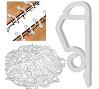 ANGIX 100 x Christmas Light Clips - White Plastic Gutter Hooks Weatherproof Outdoor Hanging Clips for String Lights Icicle Lights Xmas Decorations Garden Roofline Holiday Light Holders