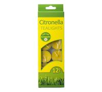 ANGIX 12 x Citronella Insect Repellent Tealight Candles, Fresh Lime Scented Bug Repellent Ideal for Gardens, Patios, & Camping