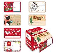 ANGIX 150 x Gift Labels for Christmas Cute 6 Assorted Traditional Design Self Adhesive Gift Labels Sticker Perfect for Xmas Present and New Year
