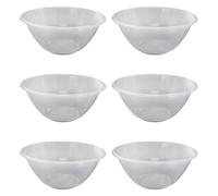 ANGIX 15cm - 6pk Clear Plastic Kitchen Mixing Bowl, Serving Bowl | Lightweight, Easy to Clean, Multipurpose Mixing Bowl for Fruit, Vegetable, Salad - White