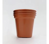ANGIX 15cm Terracotta Plant Pots - Premium Glossy Plastic Reusable Flower Pots for Indoor & Outdoor Plants, Herbs - Ideal for Cultivation of Cuttings or Pricking Out - Garden Planters (Set of 3)