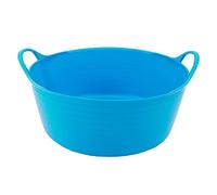 ANGIX 15L Gorilla Plas Small Shallow Tub - Skip Feed Bucket Heavy Duty Flexible Trough for Horse Animal Feeding Garden Washing Laundry DIY Stable Building Site Plastic Storage Containers (Sky Blue)