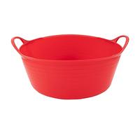 ANGIX 15L Gorilla Plas Small Shallow Tub - Skip Feed Bucket Heavy Duty Flexible Trough for Horse Animal Feeding Garden Washing Laundry DIY Stable Building Site Plastic Storage Containers (Red)