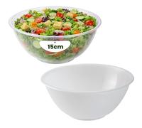 ANGIX 2 x 15cm Mixing Bowl (1000ml) for Baking & Food Prep - Large Transparent Salad Bowl, Kitchen Bowls for Cooking & Serving - Lightweight Clear Plastic Bowls for Parties