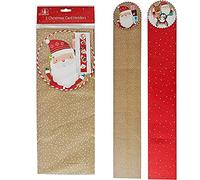 ANGIX 2 x Christmas Card Holder Santa Claus Design Red/Gold card Wall Hanging Picture Holder Perfect For Christmas And Birthday.
