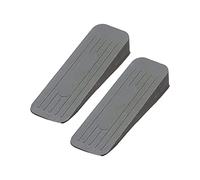 ANGIX 2 x Non-Slip Rubber Door Wedge Stopper for Homes, Offices, Schools, Shops Suitable for All Surface Types Carpet, Tiles Wood and Laminate Floors Anti-Skid, Durable & Long Lasting (Grey)