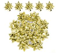 ANGIX 20 x Gold Metallic Gift Bows Self Adhesive Decorative Beautiful Gift Wrapping Pull Bows For Christmas, New Year & Party Presents