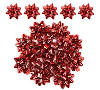 ANGIX 20 x Red Metallic Gift Bows Self Adhesive Decorative Beautiful Gift Wrapping Pull Bows For Christmas, New Year & Party Presents