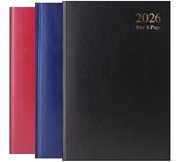 ANGIX 2026 Diary A4 - Page a Day Desk Diary, Hardback Cover Journal Business Dairy Organiser for Home & Office Use, Full Year Daily Planner (Black - 1)