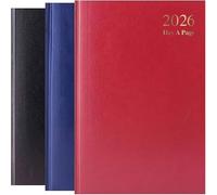 ANGIX 2026 Diary A4 - Page a Day Desk Diary, Hardback Cover Journal Business Dairy Organiser for Home & Office Use, Full Year Daily Planner (Red - 1)