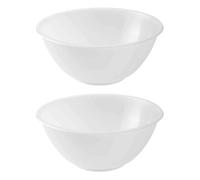 ANGIX 20cm_X2 Clear Plastic Kitchen Mixing Bowl, Serving Bowl | Lightweight, Easy to Clean, Multipurpose Mixing Bowl for Fruit, Vegetable, Salad - White