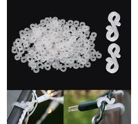 ANGIX 25 x S Shaped Gutter Hooks, Weatherproof & Reusable Mini Plastic Gutter Hanging Hooks/Clips Hangers for Outdoor Rope Christmas Xmas Icicle Fairy String Lights Decorations - White