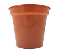 ANGIX 25cm Terracotta Plant Pots - Premium Glossy Plastic Reusable Flower Pots for Indoor & Outdoor Plants, Herbs - Ideal for Cultivation of Cuttings or Pricking Out - Garden Planters
